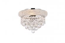 Elegant Lighting V1800F10C/RC - Primo 3 Light Chrome Flush Mount Clear Royal Cut Crystal