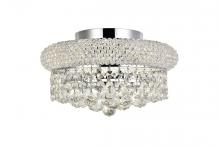 Elegant Lighting V1800F12C/RC - Primo 4 Light Chrome Flush Mount Clear Royal Cut Crystal