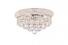 Elegant Lighting V1800F14C/RC - Primo 6 Light Chrome Flush Mount Clear Royal Cut Crystal