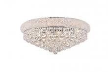 Elegant Lighting V1800F24C/RC - Primo 12 Light Chrome Flush Mount Clear Royal Cut Crystal
