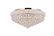 Elegant Lighting V1800F28C/RC - Primo 15 Light Chrome Flush Mount Clear Royal Cut Crystal