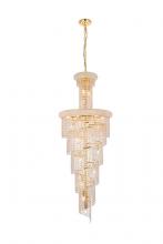 Elegant Lighting V1800SR22G/RC - Spiral 22 Light Gold Chandelier Clear Royal Cut Crystal