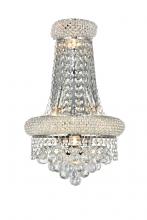 Elegant Lighting V1800W12SC/RC - Primo 4 Light Chrome Wall Sconce Clear Royal Cut Crystal