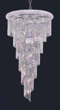 Elegant Lighting V1801SR30C/RC - Spiral 22 Light Chrome Chandelier Clear Royal Cut Crystal