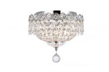 Elegant Lighting V1900F10C/RC - Century 3 Light Chrome Flush Mount Clear Royal Cut Crystal