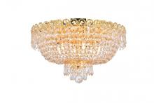 Elegant Lighting V1900F18G/RC - Century 6 Light Gold Flush Mount Clear Royal Cut Crystal