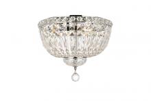 Elegant Lighting V2528F14C/RC - Tranquil 4 Light Chrome Flush Mount Clear Royal Cut Crystal