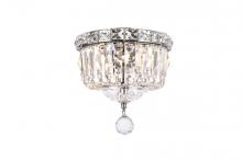 Elegant Lighting V2528F8C/RC - Tranquil 2 Light Chrome Flush Mount Clear Royal Cut Crystal