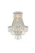 Elegant Lighting V2528W12C/RC - Tranquil 3 Light Chrome Wall Sconce Clear Royal Cut Crystal