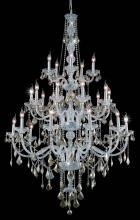 Elegant Lighting V7825G43C-GT/RC - Verona 25 Light Chrome Chandelier Golden Teak (Smoky) Royal Cut Crystal