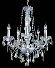 Elegant Lighting V7855D21C-GT/RC - Verona 5 Light Chrome Chandelier Golden Teak (Smoky) Royal Cut Crystal