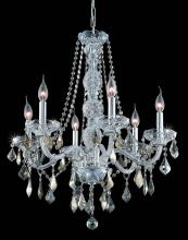 Elegant Lighting V7856D24C-GT/RC - Verona 6 Light Chrome Chandelier Golden Teak (Smoky) Royal Cut Crystal