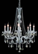 Elegant Lighting V7858D28C-GT/RC - Verona 8 Light Chrome Chandelier Golden Teak (Smoky) Royal Cut Crystal