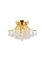 Elegant Lighting V8000F19G/RC - Toureg 6 Light Gold Flush Mount Clear Royal Cut Crystal