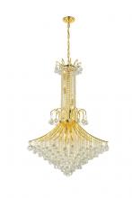 Elegant Lighting V8006G35G/RC - Toureg 16 Light Gold Chandelier Clear Royal Cut Crystal
