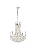 Elegant Lighting V8949D20C/RC - Corona 9 Light Chrome Chandelier Clear Royal Cut Crystal