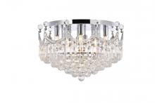 Elegant Lighting V8949F20C/RC - Corona 9 Light Chrome Flush Mount Clear Royal Cut Crystal