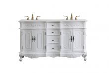 Elegant Lighting VF10160DAW - 60 in. Double Bathroom Vanity set in antique white