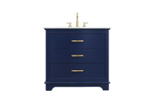 Elegant Lighting VF10236BL - Knox 36 inch Single Bathroom Vanity in Blue