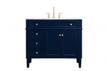 Elegant Lighting VF12540BL - 40 inch Single bathroom vanity in blue