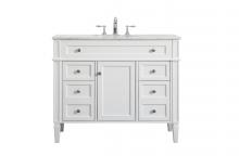 Elegant Lighting VF12542WH - 42 inch Single bathroom vanity in white