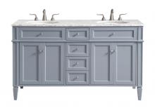 Elegant Lighting VF12560DGR - 60 In. Double Bathroom Vanity Set in Grey