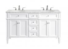 Elegant Lighting VF12560DWH - 60 In. Double Bathroom Vanity Set In White