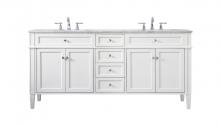 Elegant Lighting VF12572DWH - 72 inch double bathroom vanity in white