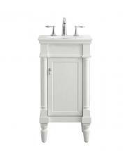 Elegant Lighting VF13018AW-VW - 18 inch Single Bathroom vanity in antique white with ivory white engineered marble
