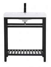 Elegant Lighting VF14030BK - 30 inch Single Bathroom Metal Vanity in Black