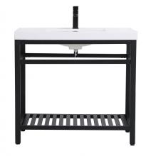 Elegant Lighting VF14036BK - 36 inch Single Bathroom Metal Vanity in Black