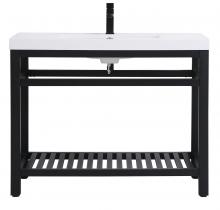 Elegant Lighting VF14042BK - 42 inch Single Bathroom Metal Vanity in Black