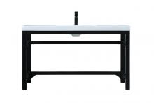 Elegant Lighting VF14554BK - 54 Inch ADA Compliant SIngle Bathroom Metal Vanity In Black