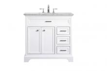 Elegant Lighting VF15036WH - 36 In. Single Bathroom Vanity Set In White