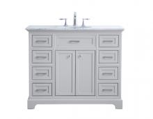 Elegant Lighting VF15042GR - 42 in. Single Bathroom Vanity set in light grey