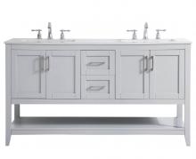 Elegant Lighting VF16060DGR - 60 inch Double Bathroom Vanity in Grey