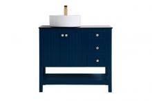 Elegant Lighting VF16236BL - 36 inch Vessel Sink Bathroom Vanity in Blue