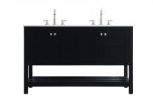 Elegant Lighting VF16454DBK - 54 inch Double Bathroom Vanity in Black