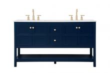 Elegant Lighting VF16460DBL - 60 inch Single Bathroom Vanity in Blue