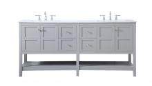 Elegant Lighting VF16472DGR - 72 inch Double Bathroom Vanity in Gray