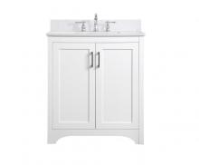 Elegant Lighting VF17030WH-BS - 30 inch Single Bathroom Vanity in White with Backsplash