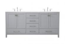 Elegant Lighting VF18872DGR - 72 inch Double Bathroom Vanity in Gray