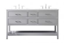 Elegant Lighting VF19060DGR - 60 inch double bathroom vanity in gray