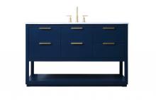 Elegant Lighting VF19254BL - 54 Inch Single Bathroom Vanity In Blue