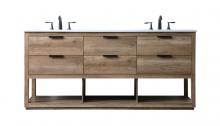 Elegant Lighting VF19272DNT - 72 Inch Double Bathroom Vanity In Natural Oak
