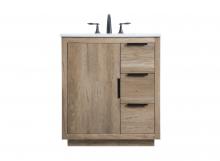 Elegant Lighting VF19430NT - 30 Inch SIngle Bathroom Vanity In Natural Oak