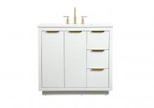 Elegant Lighting VF19436WH - 36 inch Single bathroom vanity in white