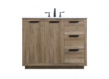 Elegant Lighting VF19442NT - 42 Inch SIngle Bathroom Vanity In Natural Oak