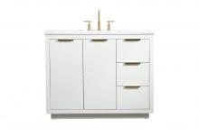 Elegant Lighting VF19442WH - 42 inch Single bathroom vanity in white