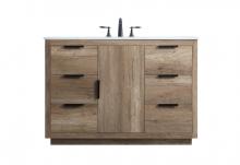 Elegant Lighting VF19448NT - 48 Inch SIngle Bathroom Vanity In Natural Oak